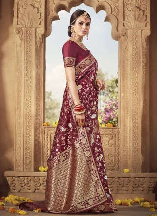 Magenta colour 2025 wedding saree