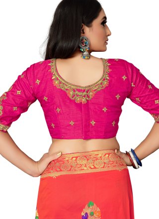 Weaving Pink Banarasi Silk Classic Saree