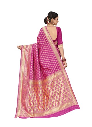 Weaving Pink Trendy Saree