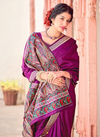 Weaving Purple Traditional Saree