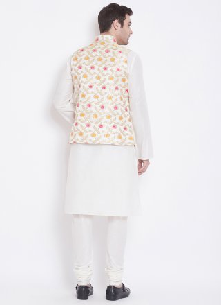 White Color Kurta Payjama With Jacket