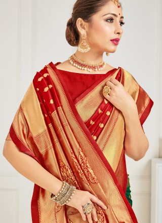 Woven Art Banarasi Silk Half N Half Designer Saree