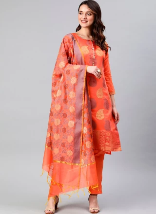 Woven Banarasi Silk Designer Suit