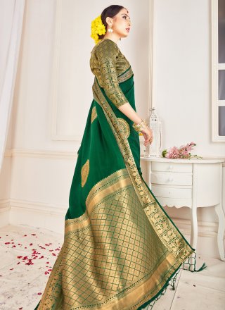 Woven Green Traditional Saree