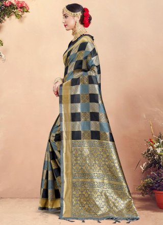 Woven Multi Colour Art Banarasi Silk Designer Traditional Saree