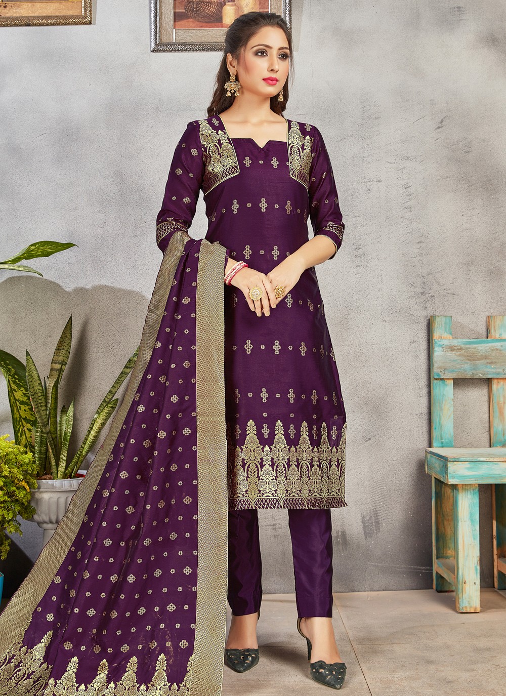 Buy Purple Silk Pants for Women Online from Indias Luxury Designers 2023