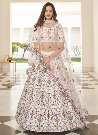 White Kalamkari Silk Lehenga – myRiti