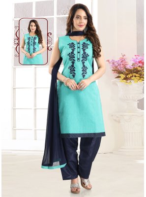 Aqua Blue Festival Trendy Salwar Suit