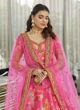 Art Silk Dori Work Trendy Lehenga Choli in Pink