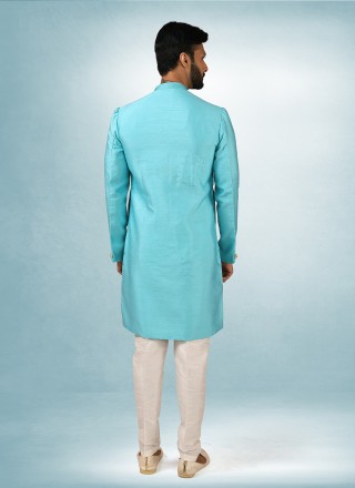 Art Silk Turquoise Indo Western