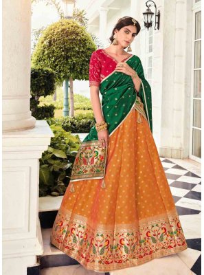 Banarasi Silk Abstract Print Lehenga Choli