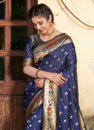 Banarasi Silk Blue Classic Saree