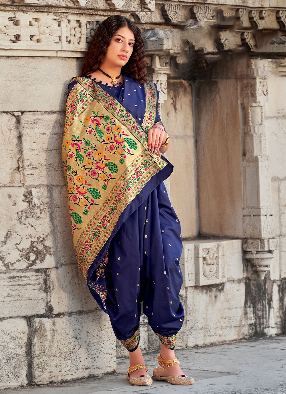 Banarasi Silk Blue Weaving Classic Designer Saree