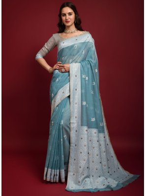 Banarasi Silk Classic Saree in Blue