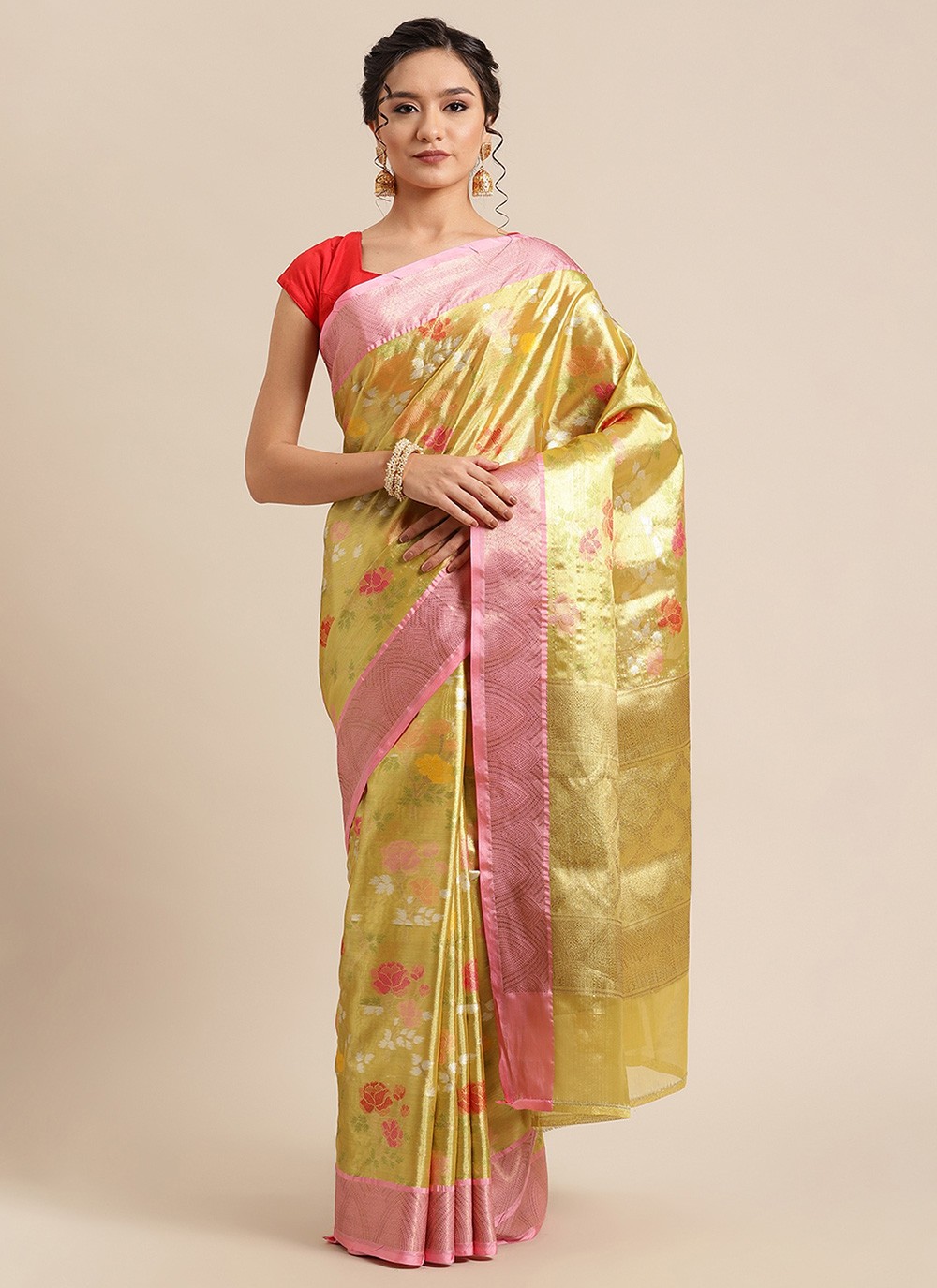 Banarasi Silk Gold Designer Traditional Saree
