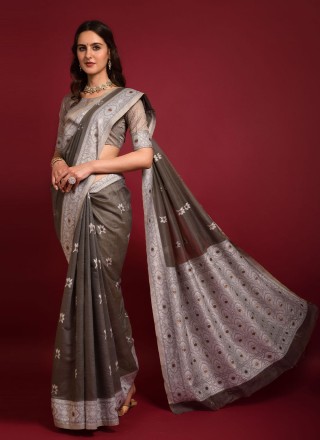 Banarasi Silk Grey Saree