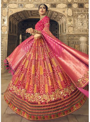 Banarasi Silk Lehenga Choli in Pink