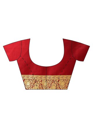 Banarasi Silk Maroon Woven Designer Traditional Saree