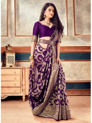 Banarasi Silk Purple Classic Saree