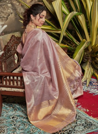 Banarasi Silk Weaving Mauve  Traditional Saree
