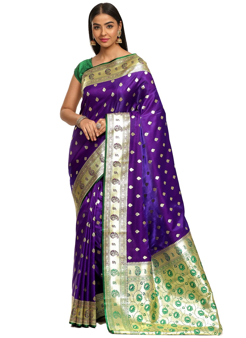 Banarasi Silk Woven Designer Traditional Saree in Purple