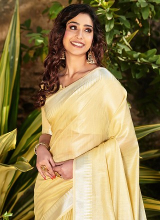 Banarasi Silk Woven Traditional Saree in Yellow