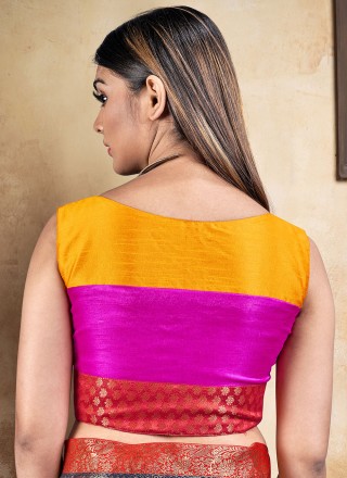 Banglori Silk Designer Blouse in Pink