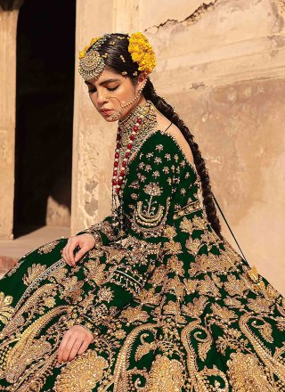 Banglori Silk Weaving Green Designer Lehenga Choli