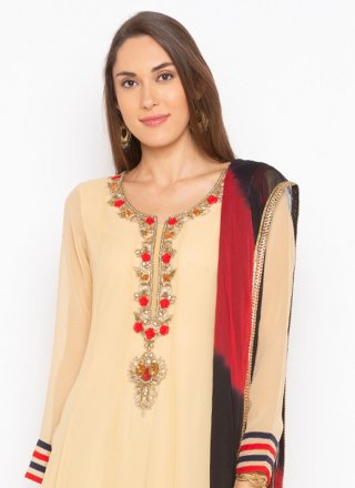 Beige Color Ankle Length Kalidar Suit