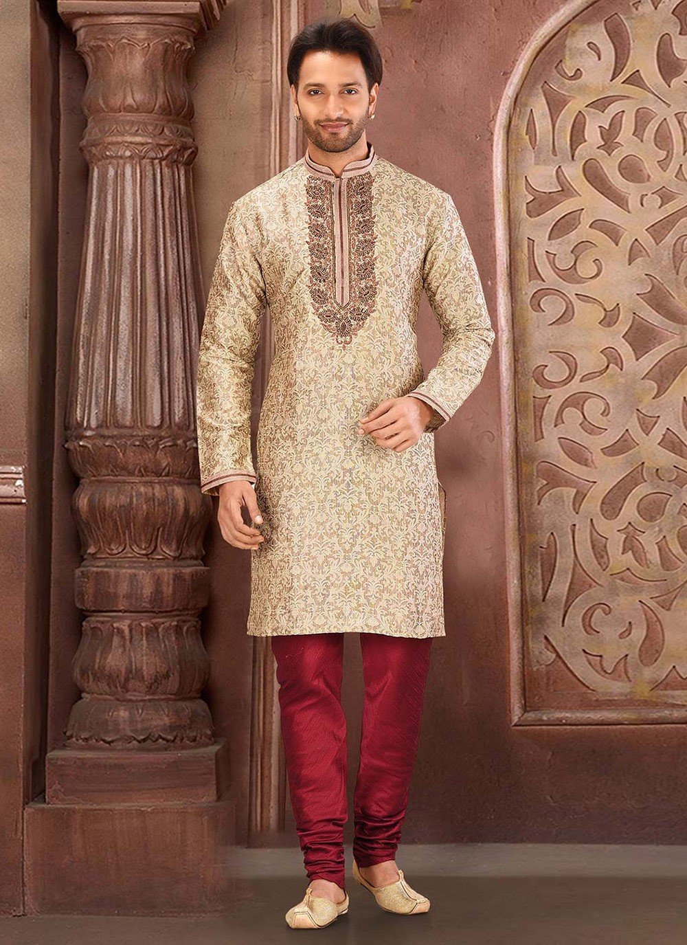 Beige hot sale kurta online