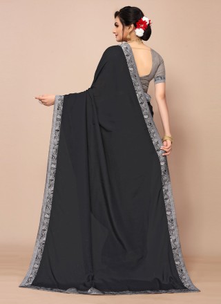 Black Casual Contemporary Style Saree