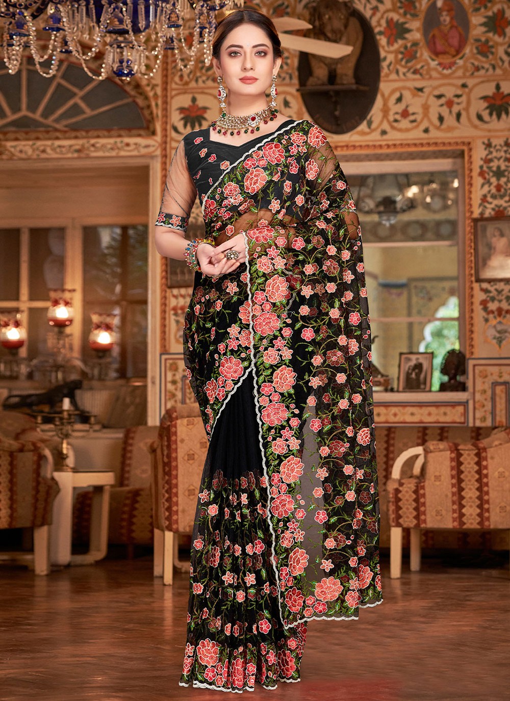 Black Zari Woven Tanchoi Silk Saree - CHARUPAMA - 3600380