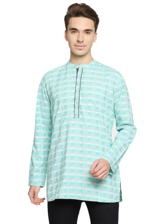 Blended Cotton Multi Colour Printed Short Kurta