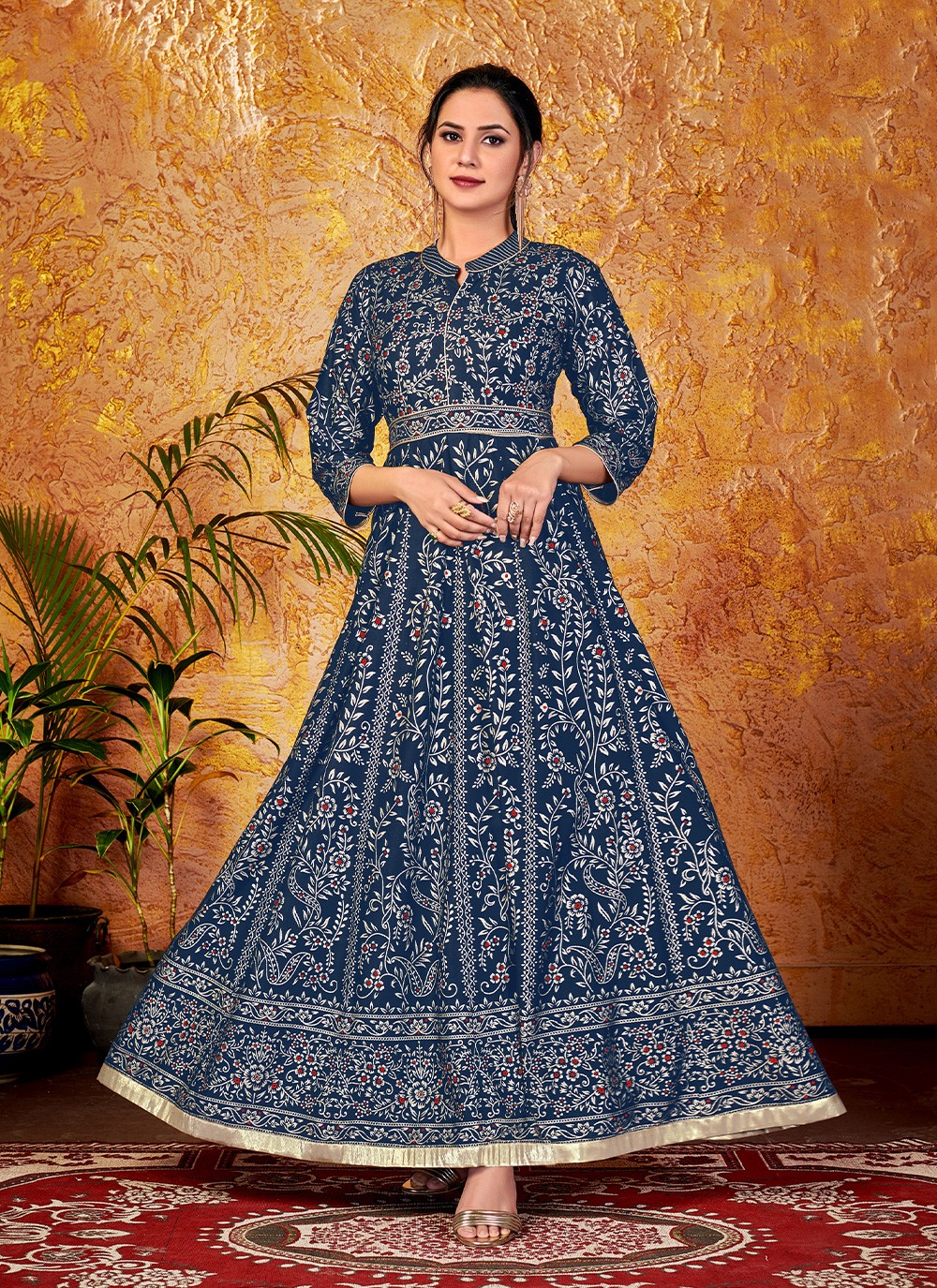 Blue Color Readymade Designer Gown