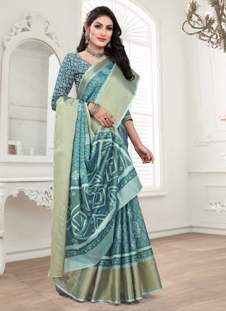 Blue Color Traditional Designer Saree
