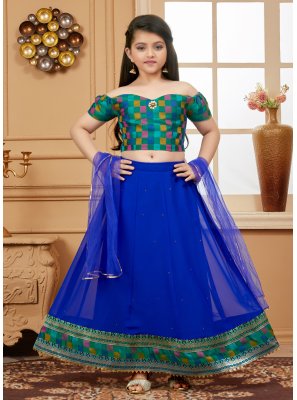 Blue Handloom silk Fancy Designer Lehenga Choli