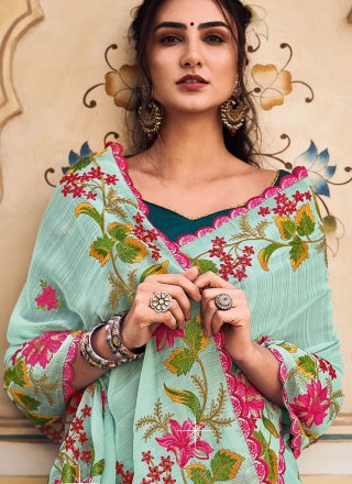 Border Silk Green Classic Saree