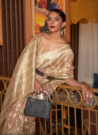 Brown Handloom silk Contemporary Saree