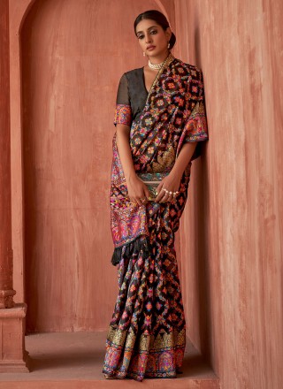 Brown Weaving Pashnima Silk Classic Saree