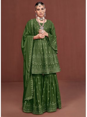 Chinon Green Designer Pakistani Suit