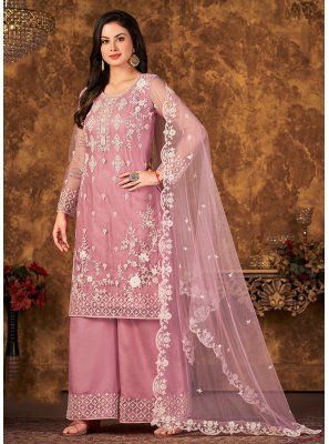 Cord Net Pink Salwar Suit