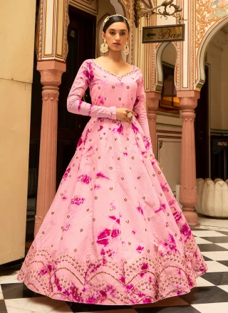 Cotton Embroidered Floor Length Trendy Gown