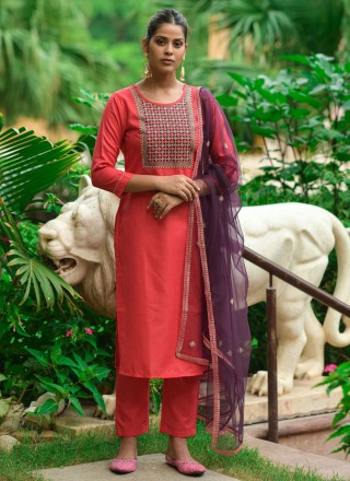 Cotton Embroidered Readymade Salwar Suit