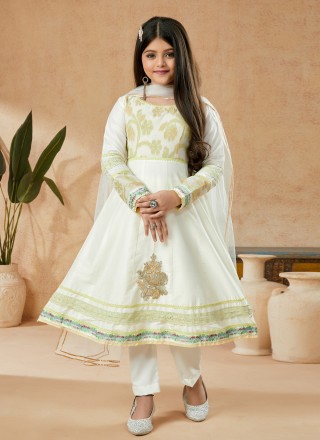 Cotton Silk Engagement Anarkali Salwar Kameez