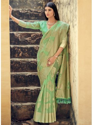 Cotton Silk Green Zari Classic Saree