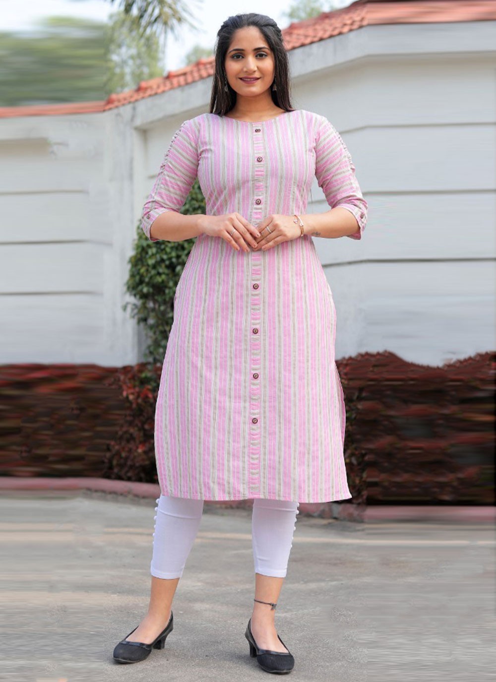 Buy Pink Georgette Print Kurti and Yellow Ghagraa Dupatta for Girls Online