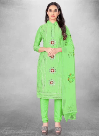 Cotton Trendy Salwar Kameez in Green