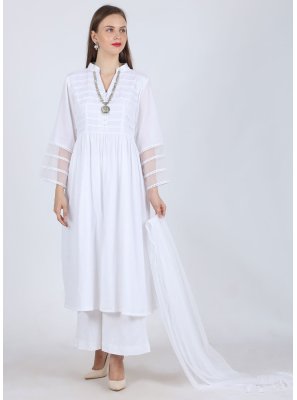 Cotton White Readymade Salwar Suit