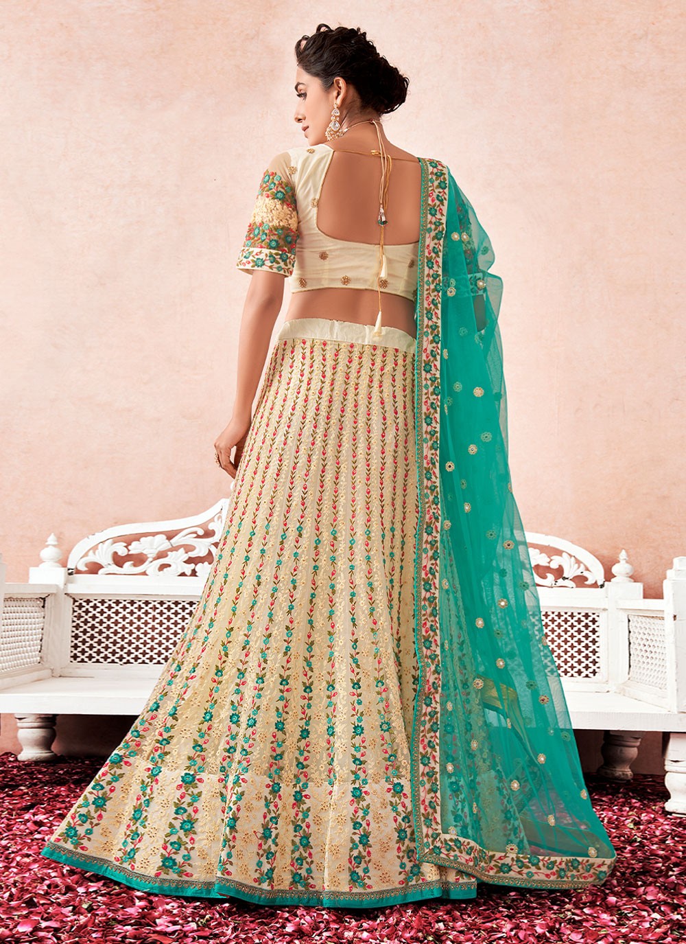 CREAM WEDDING LEHENGA CHOLI - Noble House Creations