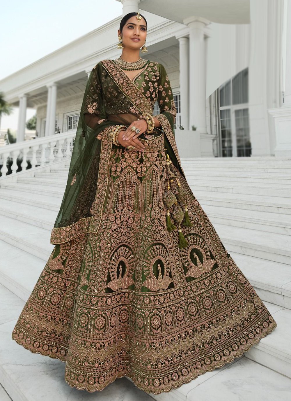 Discover 152+ green bridal lehenga designs latest